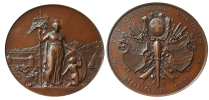 Vaud, medal, 1891, Bronze, Swiss Cantonal Shooting Festival, Vaud, Morges