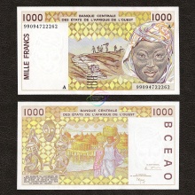 West African States Ivory Coast 1000 Francs 1999 P-111A UNC