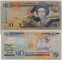 Eastern Caribbean States Dominica $10 (2000)  P-38d UNC