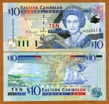 East Caribbean States Anguilla 10 dollars (2003) P-43u UNC