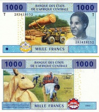 Central African States Congo 1000 Francs 2002 UNC P-107T