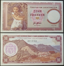 Liechtenstein 10 Francs 2019 Test Note UNC